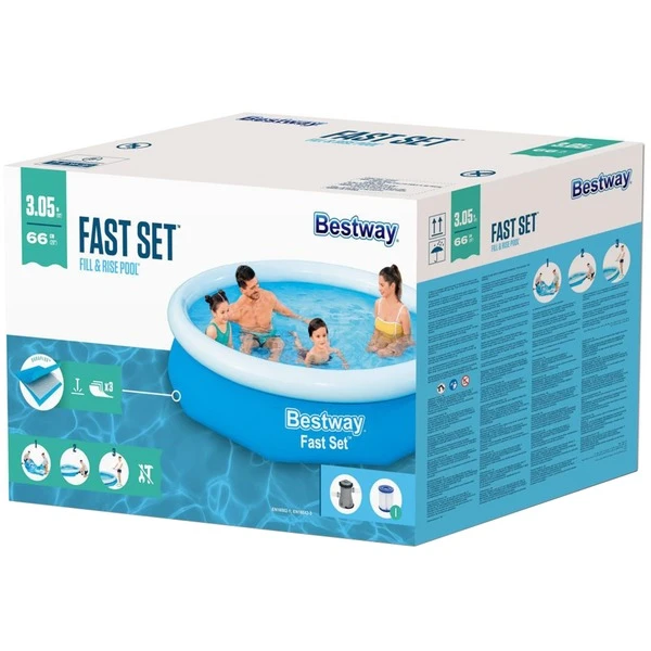 Bestway Fast Set Aufstellpool-Set, Ø 305cm X 66cm, Schwimmbad 8 Bestway Fast Set Aufstellpool-Set, Ø 305cm X 66cm, Schwimmbad – Bild 8