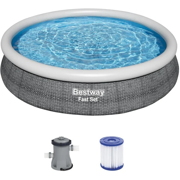 Bestway Fast Set Aufstellpool-Set, Ø 366cm X 76cm, Schwimmbad 1 Bestway Fast Set Aufstellpool-Set, Ø 366cm X 76cm, Schwimmbad