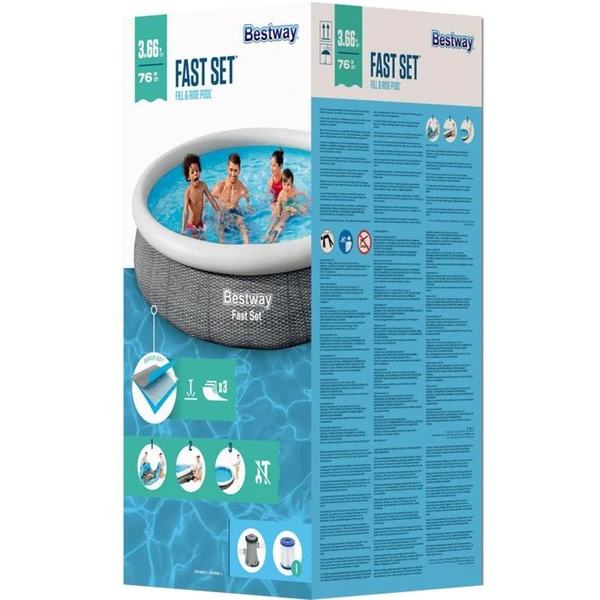 Bestway Fast Set Aufstellpool-Set, Ø 366cm X 76cm, Schwimmbad 8 Bestway Fast Set Aufstellpool-Set, Ø 366cm X 76cm, Schwimmbad – Bild 8