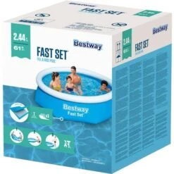 Bestway Fast Set Aufstellpool, Ø 244cm X 61cm, Schwimmbad 5 Bestway Fast Set Aufstellpool, Ø 244cm X 61cm, Schwimmbad -ALTERNATE Bestway Fast Set Aufstellpool 244cm x 61cm Schwimmbad@@1844767 2