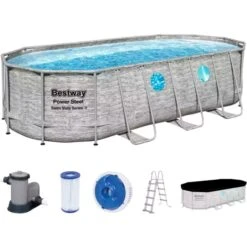 Bestway Power Steel Swim Vista Oval Frame Pool-Set, 549 X 274 X 122cm, Schwimmbad -ALTERNATE Bestway Power Steel Swim Vista Oval Frame Pool Set 549 x 274 x 122cm Schwimmbad@@1524882 2