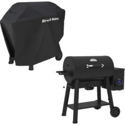 Broil King Crown Pellet Smoker 500 - BUNDLE (schwarz, IQue Smart Steuerung, Inkl. Schutzhülle)