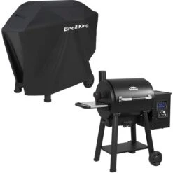 Broil King Regal Pellet Smoker 400 - BUNDLE (schwarz, IQue Smart Steuerung, Inkl. Schutzhülle)