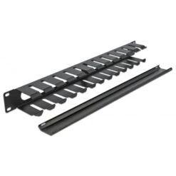 DeLOCK 19" Kabelmanagement Rangierpanel Mit 2 Öffnungen, Kabelführung (schwarz, 1 HE) -ALTERNATE DeLOCK 19 Kabelmanagement Rangierpanel mit 2 ffnungen Kabelf hrung@@1697255 2