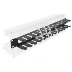 DeLOCK 19" Kabelmanagement Rangierpanel Mit 2 Öffnungen, Kabelführung (schwarz, 1 HE) -ALTERNATE DeLOCK 19 Kabelmanagement Rangierpanel mit 2 ffnungen Kabelf hrung@@1697255 3
