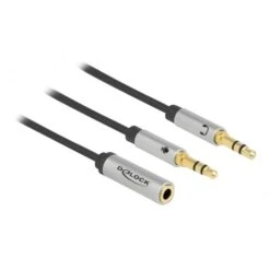 DeLOCK Headset Adapter 3,5mm 4 Pin Klinkenbuchse > 2x 3,5mm 3Pin Klinkenstecker