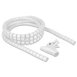 DeLOCK Spiralschlauch Mit Einziehwerkzeug, 2,5 Meter X 20mm, Kabelschlauch (weiß)