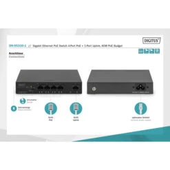 Digitus 4+1-Port Gigabit PoE, Switch (schwarz) -ALTERNATE Digitus 4 1 Port Gigabit PoE Switch@@100156195 7