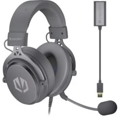 ENDORFY VIRO Plus USB Alt Gray, Gaming-Headset (dunkelgrau, USB-A, 3.5 Mm Klinke, 7.1-USB-Soundkarte)