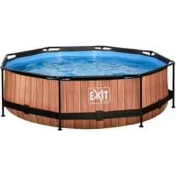 Exit Toys Wood Pool, Frame Pool Ø 300x76cm, Schwimmbad