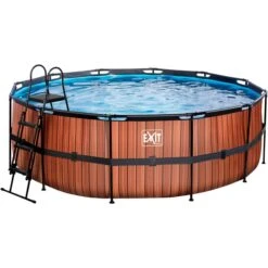 Exit Toys Wood Pool, Frame Pool Ø 427x122cm, Schwimmbad