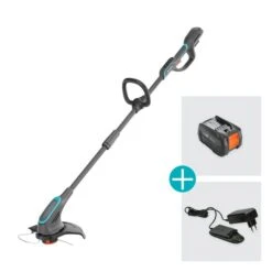 GARDENA Akku-Rasentrimmer PowerTrim 30/18V P4A (grau/türkis, Li-Ion Akku 4Ah, POWER FOR ALL ALLIANCE)