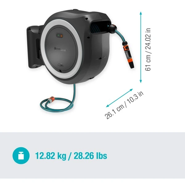 GARDENA Akku-Wand-Schlauchbox PowerRoll XL 18V P4A Solo, 35 Meter, Schlauchtrommel – Bild 5