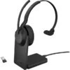 Jabra Evolve2 55, Mit Ladestation, Headset (schwarz, Mono, UC, USB-A, Link380a)