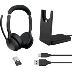 Jabra Evolve2 55, Mit Ladestation, Headset (schwarz, Stereo, Microsoft Teams, USB-A, Link380a) -ALTERNATE Jabra Evolve2 55 mit Ladestation Headset@@1906915 6