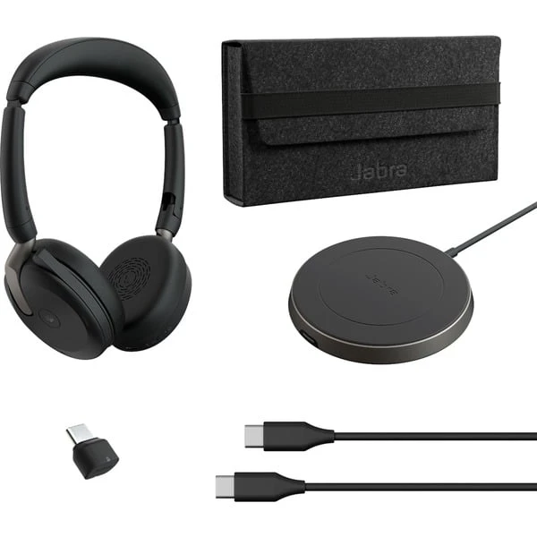 Jabra Evolve2 65 Flex Duo WLC, Mit Ladepad, Headset (schwarz, Stereo, Microsoft Teams, USB-C, Link380c) 6 Jabra Evolve2 65 Flex Duo WLC, Mit Ladepad, Headset (schwarz, Stereo, Microsoft Teams, USB-C, Link380c) – Bild 6