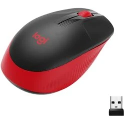 Logitech M190, Maus (schwarz/rot)