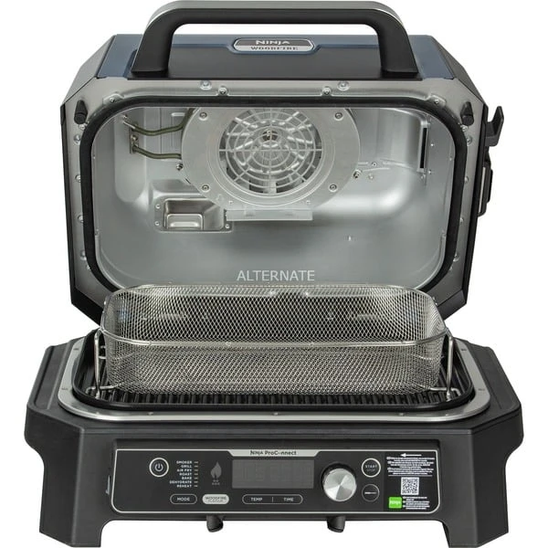 Ninja Woodfire Pro Connect XL Outdoor Elektrogrill & Smoker (blau/schwarz, 1.700 Watt) 2 Ninja Woodfire Pro Connect XL Outdoor Elektrogrill & Smoker (blau/schwarz, 1.700 Watt) – Bild 2
