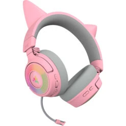 Razer Kraken Kitty V3 Pro Quartz, Gaming-Headset (rosa/grau, Bluetooth, USB-Dongle, USB-Kabel)