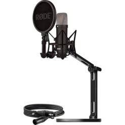 Rode Microphones NT1 Signature +XLR-Kabel+Desktop Studio Arm , Mikrofon (schwarz, Bundle)