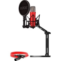 Rode Microphones NT1 Signature +XLR-Kabel+Desktop Studio Arm , Mikrofon (rot, Bundle)