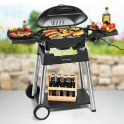 Rommelsbacher Barbecue Elektrogrill BBQ 4100/S, Mit Grillwagen (schwarz, 2.200 Watt) -ALTERNATE Rommelsbacher Barbecue Elektrogrill BBQ 4100 S mit Grillwagen@@100117698 1