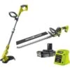 Ryobi ONE+ Akku Kombo-Kit RY18LT18HTA-120, Rasentrimmer + Heckenschere