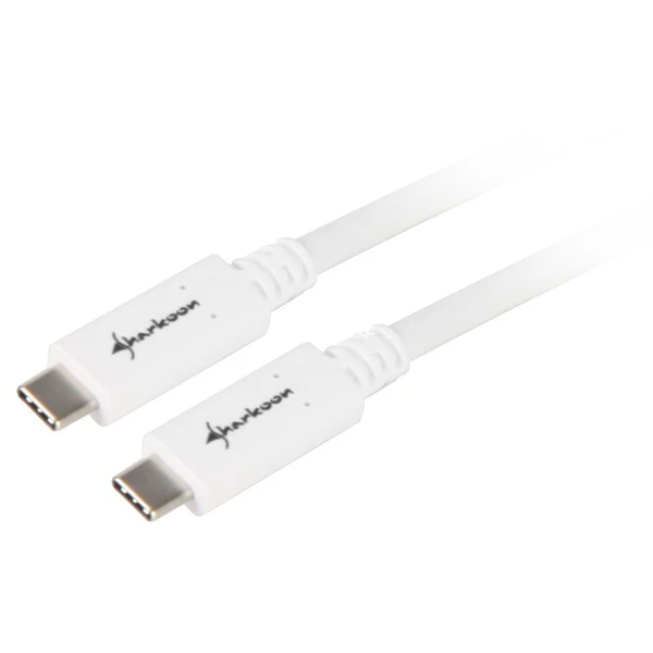 Sharkoon USB 3.2 Gen 2 Kabel, USB-C Stecker > USB-C Stecker (weiß, 0,5 Meter) – Bild 2