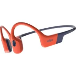 Shokz OpenSwim Pro, Kopfhörer (rot/blaugrau, Blueooth, 32 GB Speicher Für Musik)