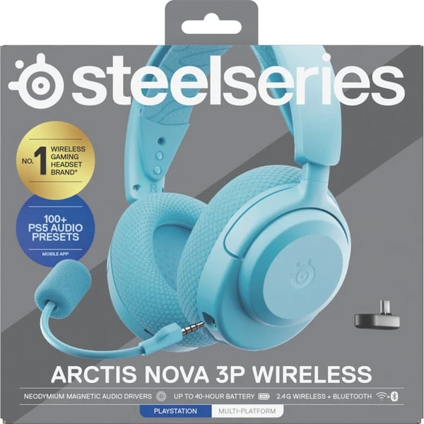 SteelSeries Arctis Nova 3P Wireless Aqua, Gaming-Headset (hellblau, Für Playstation, Bluetooth, WiFi, Mobile App Control) 9 SteelSeries Arctis Nova 3P Wireless Aqua, Gaming-Headset (hellblau, Für Playstation, Bluetooth, WiFi, Mobile App Control) – Bild 9