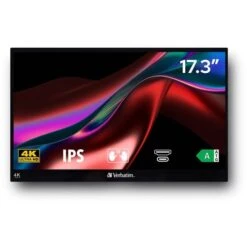 Verbatim PMT-17-4K, LED-Monitor (43.9 Cm (17.3 Zoll), Schwarz, UltraHD/4K, IPS, Touchscreen, HDR)