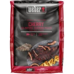 Weber Holzpellets Kirsche, 8kg, Brennstoff (für Smoker Und Pelletgrills)