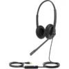 Yealink UH34 , Headset (schwarz, UC, 3,5 Mm Klinke, USB-C, Dual, Leder-Ohrpolstern)