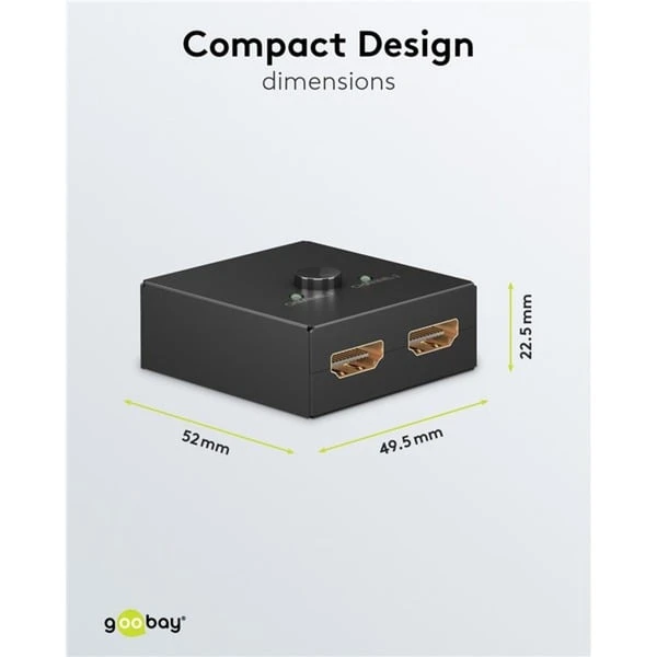 Goobay Manuelle HDMI-Umschaltbox 2 Auf 1 (4K @ 30Hz), HDMI Switch (schwarz) – Bild 6