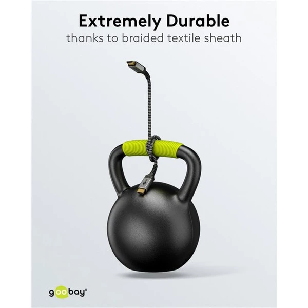 Goobay Plus High-Speed-HDMI-Kabel Mit Ethernet, 4K @ 60Hz (grau, 15 Meter) – Bild 11