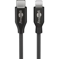 Goobay USB 2.0 Adapterkabel, USB-C Stecker > Lightning Stecker (schwarz, 50cm, PD, Laden Mit Bis Zu 87 Watt)