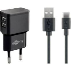Goobay USB-C Dual Ladeset 2,4 A, Ladegerät