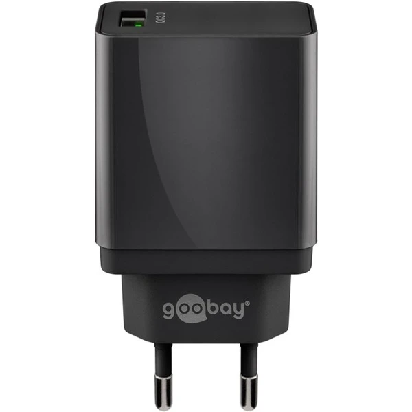 Goobay USB Schnellladegerät QC3.0 (18W) Schwarz 1 Goobay USB Schnellladegerät QC3.0 (18W) Schwarz