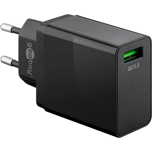 Goobay USB Schnellladegerät QC3.0 (18W) Schwarz 2 Goobay USB Schnellladegerät QC3.0 (18W) Schwarz – Bild 2