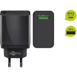 Goobay USB Schnellladegerät QC3.0 (18W) Schwarz 7 Goobay USB Schnellladegerät QC3.0 (18W) Schwarz -ALTERNATE goobay USB Schnellladeger t QC3 0 18W schwarz@@1785261 3