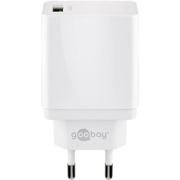 Goobay USB Schnellladegerät QC3.0 (18W) Weiß 1 Goobay USB Schnellladegerät QC3.0 (18W) Weiß